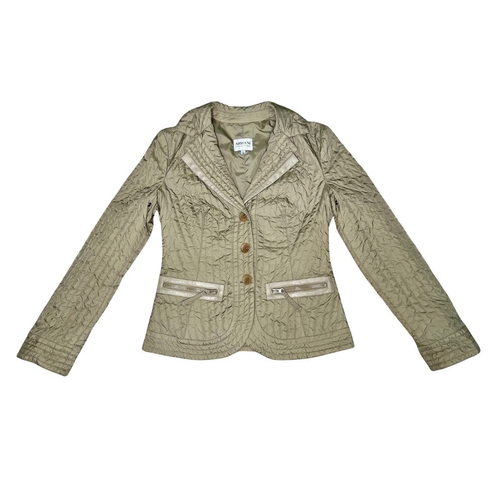 ARMANI COLLEZIONI *Mint Unworn* Beige XS/S Quilted Lightweight Jacket  – 2006